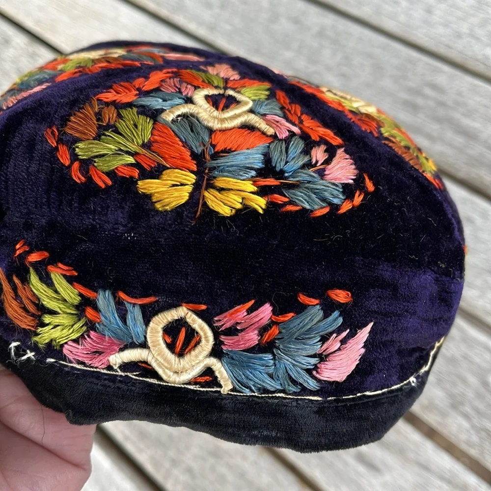 Vintage Heirloom Hand Crafted Uzbek / Tubeteika / Doppa Embroidered Skull Cap